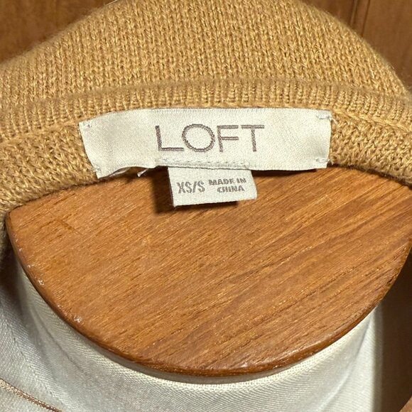 LOFT‎ Women's Oversized Camel Kimono Sleeve Open Cardigan w/Tie, Size XS/S - Picture 8 of 8